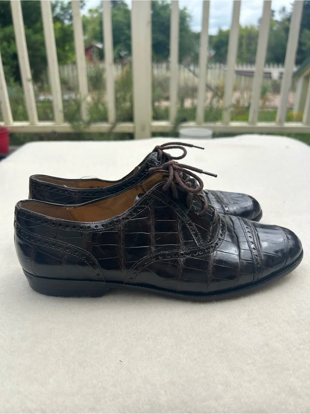 Vintage Bragano by Cole Haan Women’s Oxford Alligator Shoes Size 6.5 B